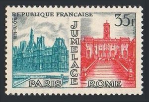 France 892 2 stamps, MNH. Mi 1212. The cultural ties between Rome - Paris, 1958.