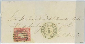 P0150 - SPAIN - POSTAL HISTORY - #48 on cover from ALMANSA 1857 Grill-