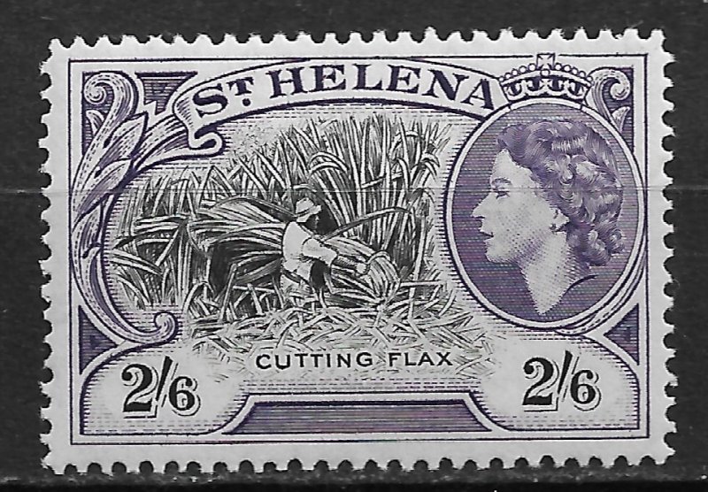 1953 St Helena 150 Cutting Flax 2sh6p MH