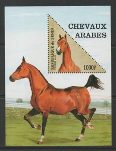 Thematic Stamps Animals - BENIN 1997 ARAB HORSES MS mint