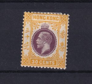 Hong Kong KGV 1914 30c SG110 MH BP16424