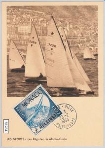 51284 - MONACO -  POSTAL HISTORY: MAXIMUM CARD - 1952 OLYMPIC GAMES: SAILING