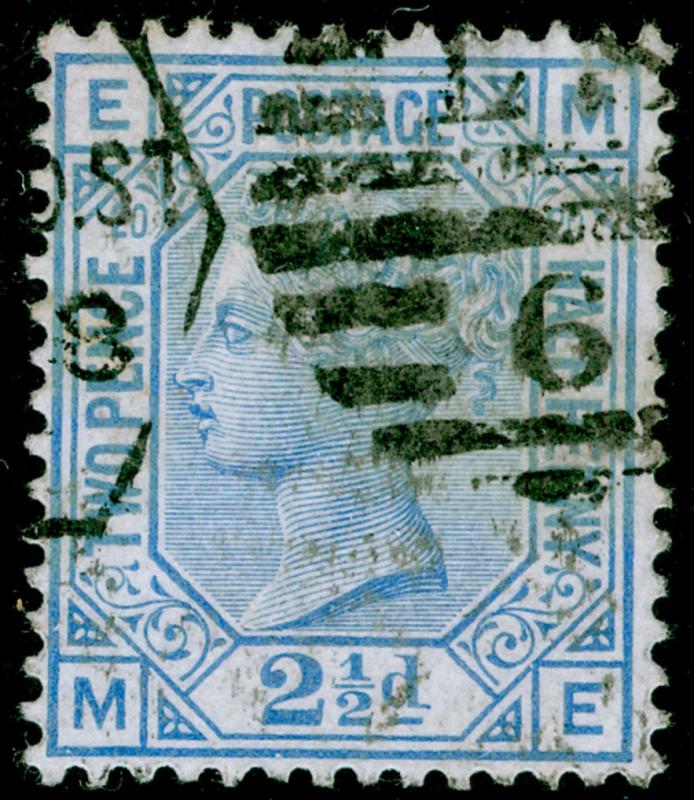 SG142, 2½d blue PLATE 20, USED. Cat £55. ME