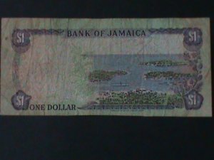 ​JAMAICA-1990-BANK OF JAMAICA-$1 -CIRCULATED-VF-34-YEARS OLD-WATER MARK
