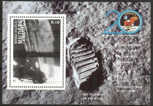 Maldive Islands 1989 Space 20th Anniv. of Moon Landing S/S MNH