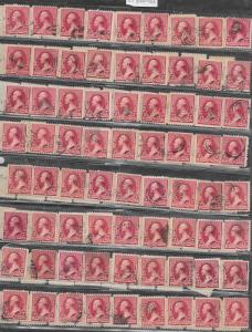 219 D Used 2c. Washingtion, Bulk lot of 864 Stamps, scv: $4,752