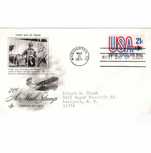 USA 1971 Sc C81 FDC Airmail First Day Cover Artcraft Cachet United States