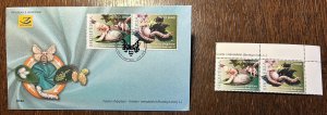 Albania 2024 Nature Fauna Butterflies Silkworm Set of strip MNH and FDC