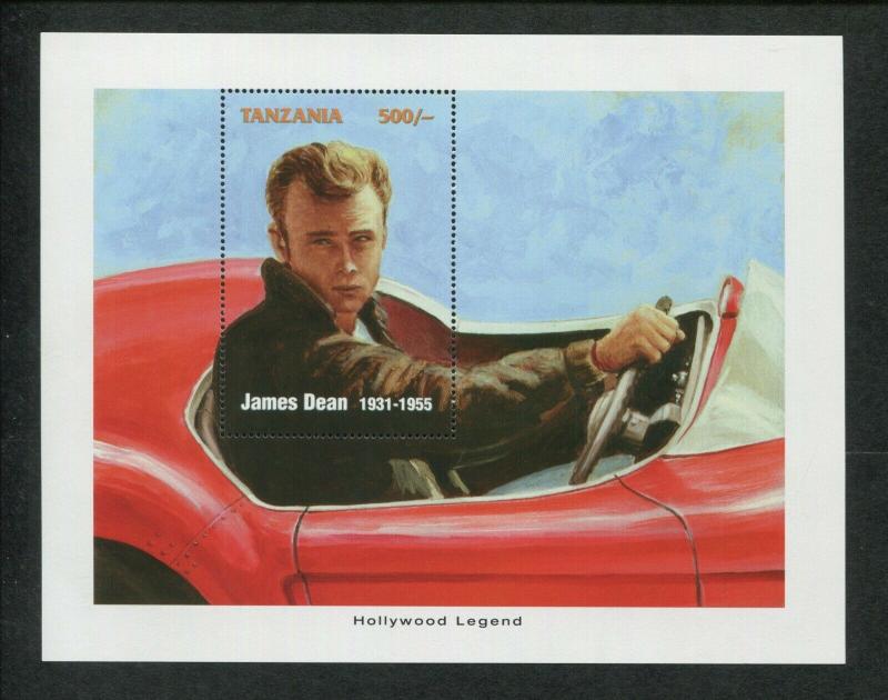 Tanzania Commemorative Souvenir Stamp Sheet - Hollywood Legend Actor James Dean