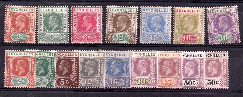 Seychelles KEVII 1903-1921 mint collection (16V) WS4679