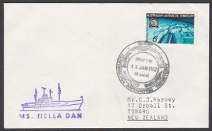 AUSTRALIA ANTARCTIC 1972 cover ex Davis Base - MS Nella Dan ship cachet.....L957