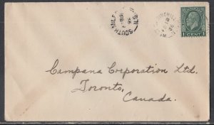 Canada - Feb 17, 1936 South Milford & West Springhill, NS Split Ring Cancels