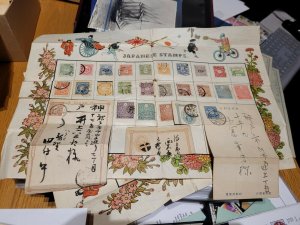 Japanese Stamp Collection on sheet all colour early $$$ Tourist sheet