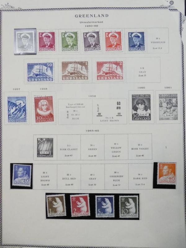 EDW1949SELL : GREENLAND Almost all Very Fine Mint Never Hinged collection on pgs