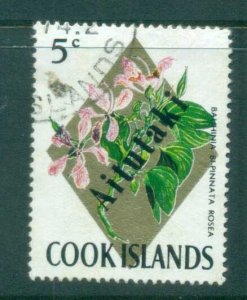 Aitutaki 1972 Flowers 5c Opt on Cook Is FU lot81350