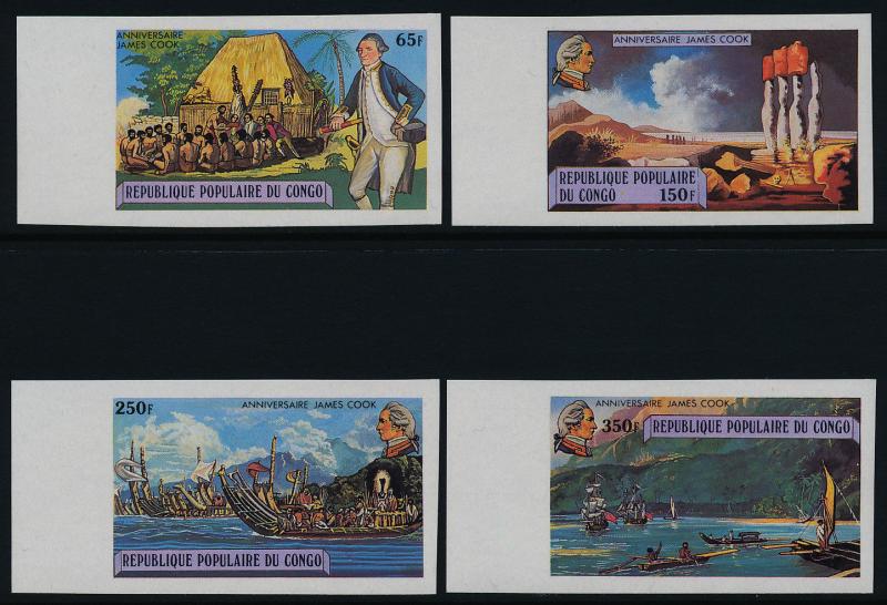 Congo PR 489-92 imperf MNH Captain Cook, Boats, Ships