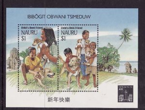 Nauru-Sc#409c-Unused NH sheet-Child's Best Friend-Dogs-Hong Kong '9...