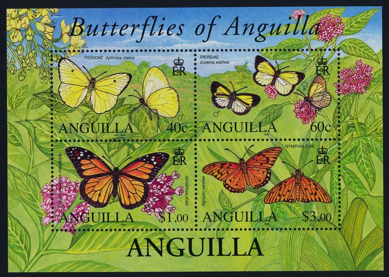 Anguilla 1151-5 MNH Butterflies, Flowers