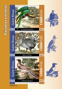 Guinea-Bissau - 2021 Extinct Birds - 3 Stamp Sheet - GB210511a