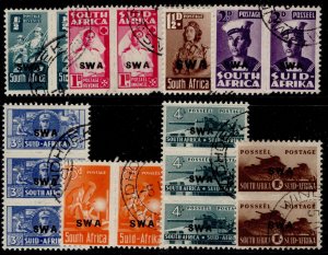 SOUTH WEST AFRICA GVI SG123-130, 1943-44 War effort set, FINE USED. Cat £75.