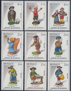 MONACO Sc # 1448-56 CPL MNH  CHRISTMAs 1984 with VARIOUS FIGURINES