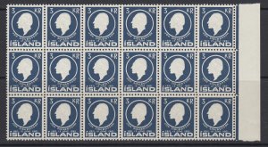 Iceland, Scott 336, MNH block of eighteen