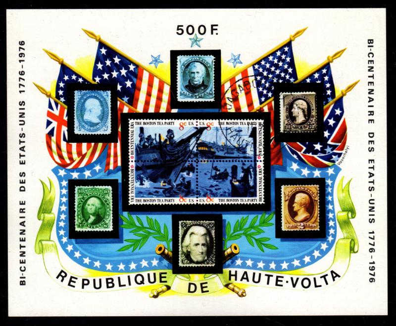 Upper Volta - Cancelled Souvenir Sheet Scott #358 (American Bicentennial)