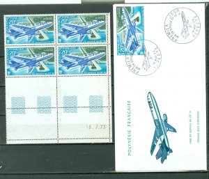 FRENCH POLYNESIA DC-10 #C97...DATED CORNER BLK & FDC