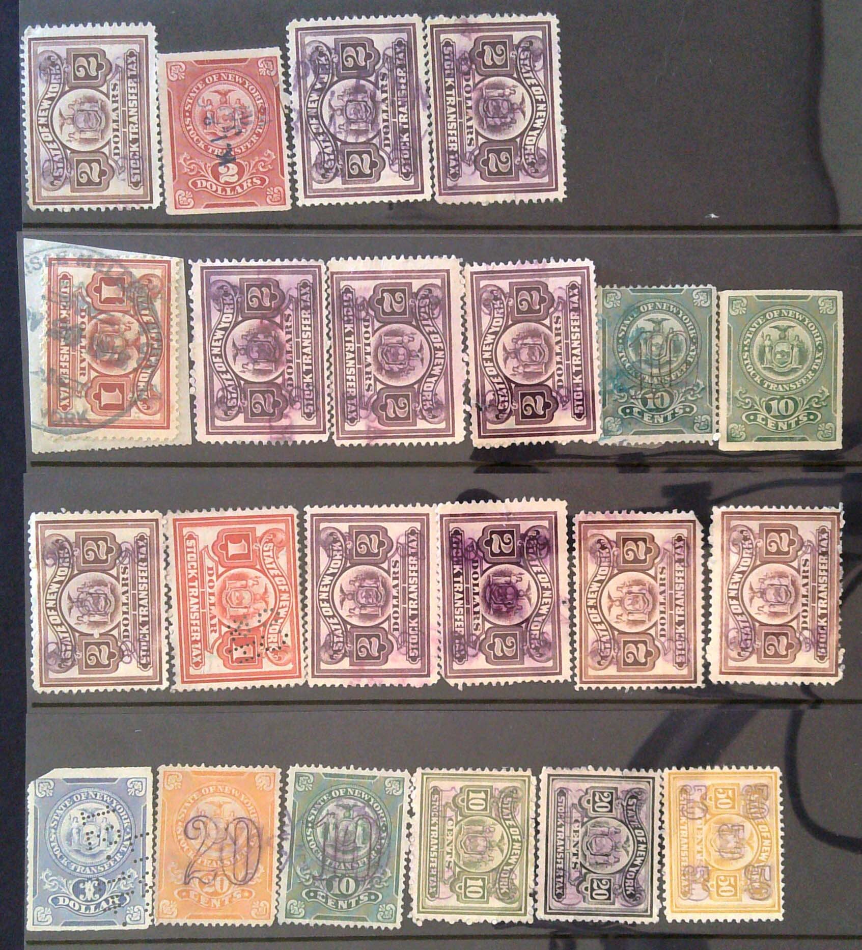 Stock Transfer Tax stamps lot United States, Stamp / HipStamp