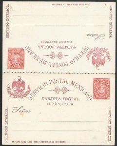 MEXICO Early postcard - unused - with reply card attached..................10444 