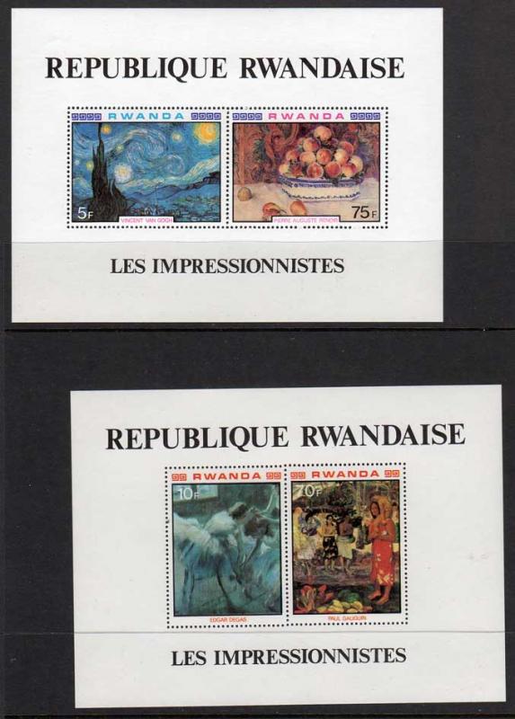 Rwanda Scott 986a-89a MNH!  Souvenir Sheets!