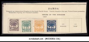 SAMOA - 1887 SELECTED STAMPS - 4V - MINT HINGED ( hinged on ALBUM PAGE-CUT OUT)