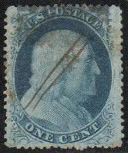 MALACK 24 VF, pen and cork cancel, vivid color! c3480