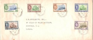 British Honduras 1c, 3c and 4c St. George's Cay and 5c, 10c and 15c H.M.S. Me...