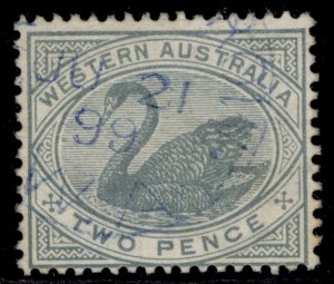 AUSTRALIA - Western Australia QV SG96, 2d bluish grey, FINE USED.