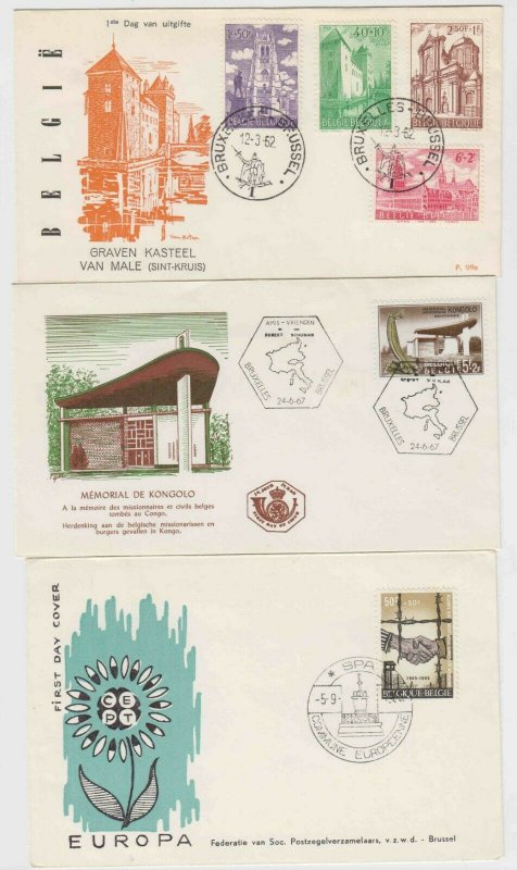 BELGIUM 11 SEMI POSTAL UNADDRESSED CACHET COVERS + SOUVENIR FOLDER 4 SCANS