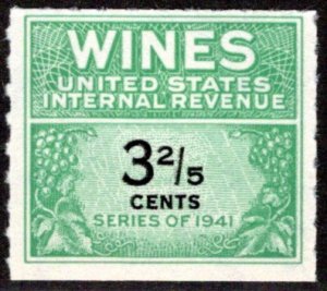 Scott RE183 - 3⅖ cents - F - 1942-49 Wines - MNH - NGAI - USA Revenue