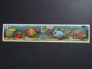 ​UNITED STATES:1999-SC#3320a LOVELY COLORFUL AQUARIUM FISHES- STRIP MNH VF