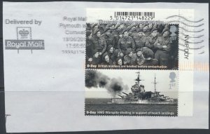 GB 75th Anniversary WWII  1st Used Pair on piece  as per scan 