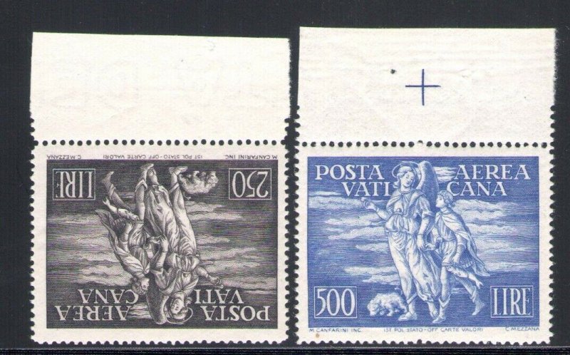 1948 Vatican Mail Aerea Tobia N°16/17 2 Values MNH Centred Border Alto