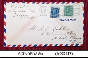 CANADA - 1943 AIR MAIL ENVELOPE TO USA WITH KGV STAMPS