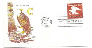 U594 'C' Domestic Mail embossed Stamped Envelope Colonial FDC