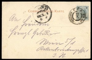 Austria 1901 KuK Fahrendes Postamt FPA63 Gruss aus Oberaudorf Train Railw G79337