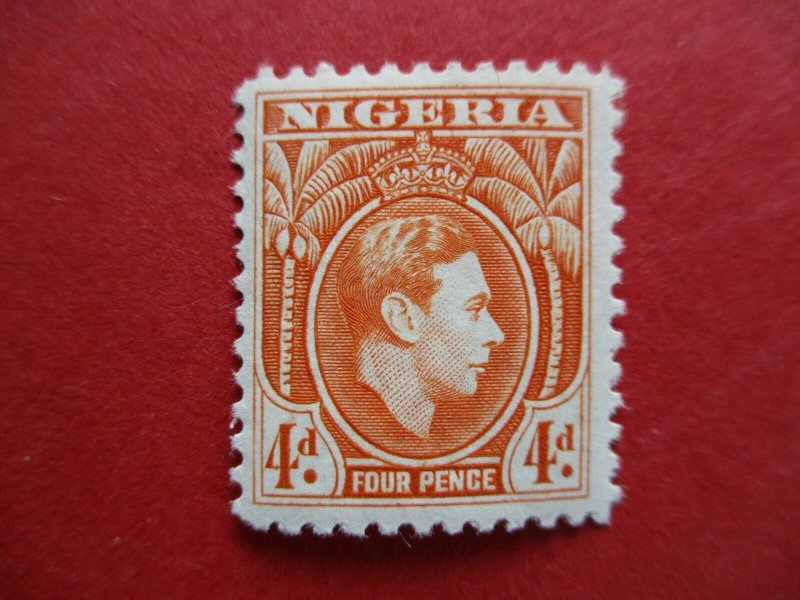 SG54 Nigeria 1938 George VI 4d Orange MM