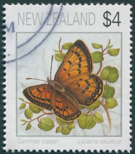 New Zealand 1991 $4 Lycaena salustius SG1638 used