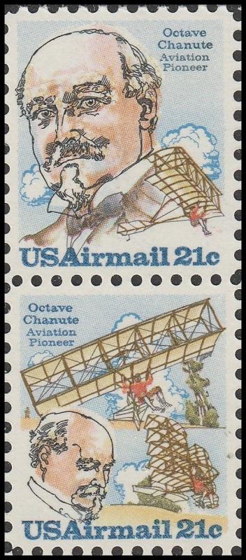 US C94a Airmail Octave Chanute 21c pair set MNH 1979