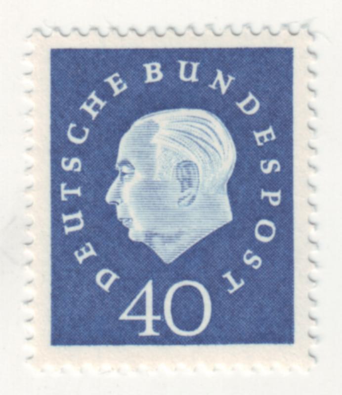 J67 jls stamps 1959 germany mh hv of set heuss 40pf