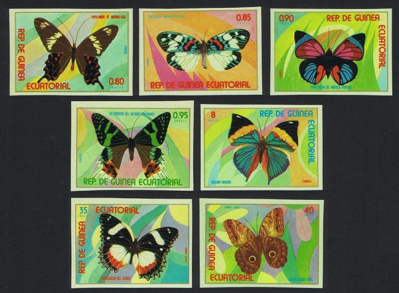 Eq. Guinea Butterflies 7v imperf MI#1025-1031