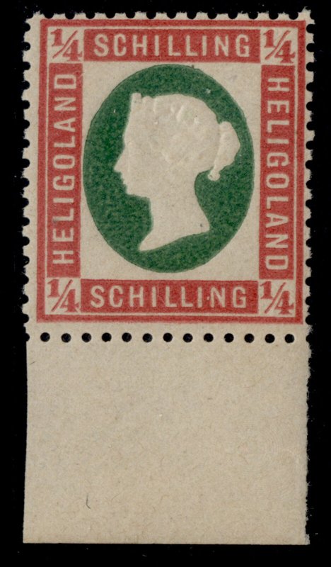 HELIGOLAND QV SG5, ¼sch rose & green, LH MINT. Cat £35.