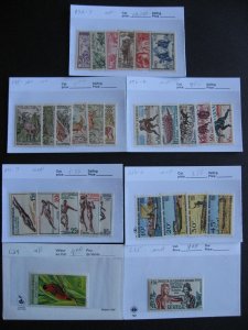 Senegal MNH, MH assembled in sales cards, some mixed condition